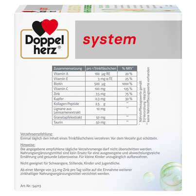 Sie sehen eine Packung Doppelherz system KOLLAGEN EXTRA HAARE + HAUT + BINDEGEWEBE, Produktbild: 02 Doppelherz system KOLLAGEN EXTRA HAARE + HAUT + BINDEGEWEBE, A-Nr.: 5677960 - 02