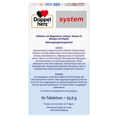 Sie sehen eine Packung Doppelherz system MAGNESIUM + CALCIUM DEPOT 2-Phasen-Effekt, Produktbild: 03 Doppelherz system MAGNESIUM + CALCIUM DEPOT 2-Phasen-Effekt, A-Nr.: 5678155 - 03