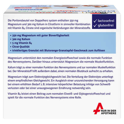 Sie sehen eine Packung Doppelherz system MAGNESIUM + KALIUM CITRAT SPORT, Produktbild: 04 Doppelherz system MAGNESIUM + KALIUM CITRAT SPORT, A-Nr.: 5762507 - 04