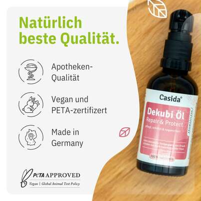 Sie sehen eine Packung Dekubi Öl Repair & Protect, Produktbild: 04 Dekubi Öl Repair & Protect, A-Nr.: 5731642 - 04