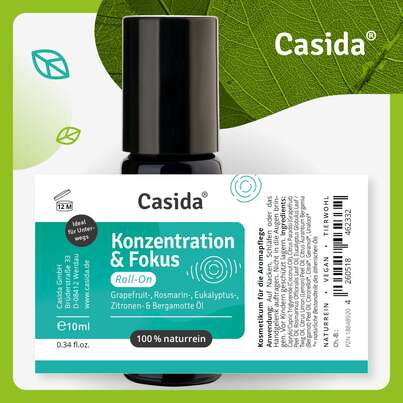 Sie sehen eine Packung Roll-On „Konzentration & Fokus“, Produktbild: 05 Roll-On „Konzentration & Fokus“, A-Nr.: 5807670 - 05