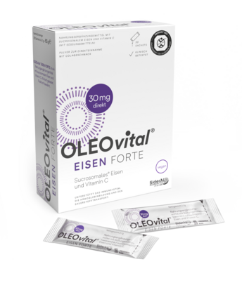 Sie sehen eine Packung OLEOvital® Eisen Forte (Sachets), Produktbild: 03 OLEOvital® Eisen Forte (Sachets), A-Nr.: 4540259 - 03