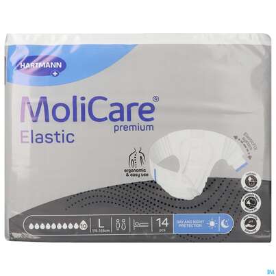 Inkontinenz Molicare Premium/elastic 10 Tropfen L 14st, A-Nr.: 5174377 - 02