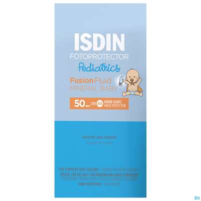Sie sehen eine Packung Sonnenprodukte Isdin/fotoprotection Pediatrics Mineral Baby Lsf 50 50ml, Produktbild: 01 Sonnenprodukte Isdin/fotoprotection Pediatrics Mineral Baby Lsf 50 50ml, A-Nr.: 5570222 - 01