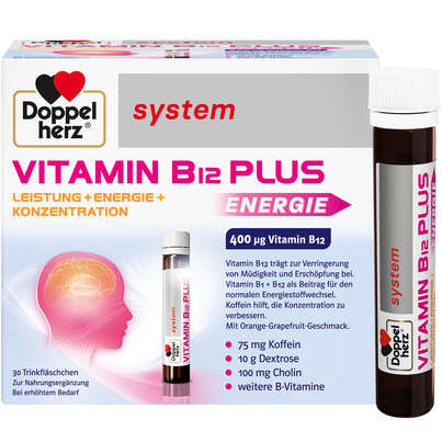 Doppelherz system VITAMIN B12 PLUS - LEISTUNG + ENERGIE + KONZENTRATION, A-Nr.: 3998909 - 01
