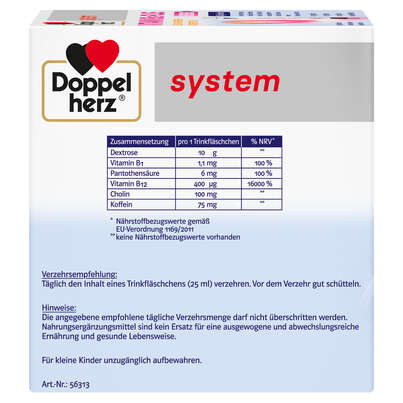 Doppelherz system VITAMIN B12 PLUS - LEISTUNG + ENERGIE + KONZENTRATION, A-Nr.: 3998909 - 02