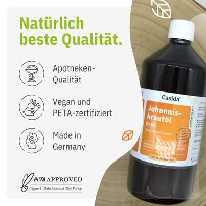 Sie sehen eine Packung Johanniskrautöl – Rotöl, Produktbild: 03 Johanniskrautöl – Rotöl, A-Nr.: 5752420 - 03