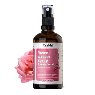 Sie sehen eine Packung Rosenwasser Spray – Rosenhydrolat, Produktbild: 01 Rosenwasser Spray – Rosenhydrolat, A-Nr.: 5731702 - 01