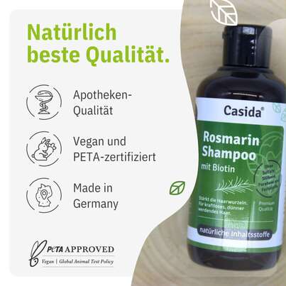 Sie sehen eine Packung Rosmarin Shampoo mit Biotin, Produktbild: 03 Rosmarin Shampoo mit Biotin, A-Nr.: 5829743 - 03