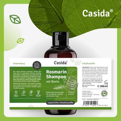 Sie sehen eine Packung Rosmarin Shampoo mit Biotin, Produktbild: 07 Rosmarin Shampoo mit Biotin, A-Nr.: 5829743 - 07