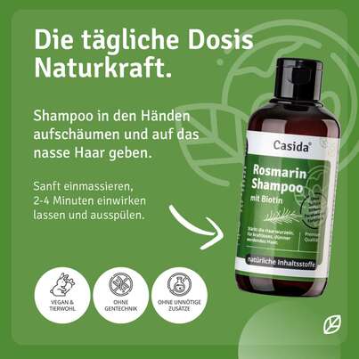 Sie sehen eine Packung Rosmarin Shampoo mit Biotin, Produktbild: 08 Rosmarin Shampoo mit Biotin, A-Nr.: 5829743 - 08