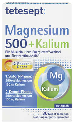 tetesept Magnesium 500 + Kalium FTa 30ST, A-Nr.: 5074919 - 01