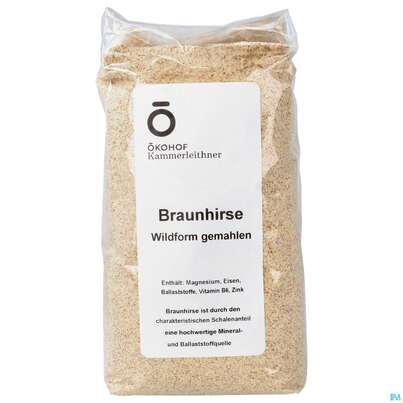 Sie sehen eine Packung Braunhirse Wildform Gemahlen 1kg, Produktbild: 01 Braunhirse Wildform Gemahlen 1kg, A-Nr.: 4900930 - 01