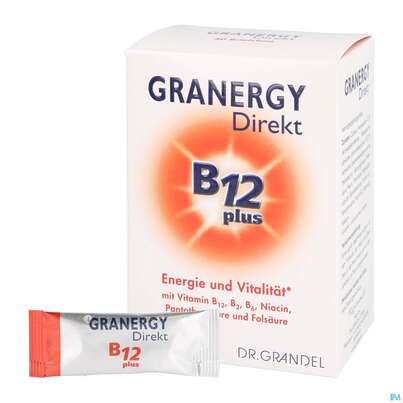 Sie sehen eine Packung Dr.grandel Granergy Direkt B12 Plus Briefchen Nr 3294 40st, Produktbild: 04 Dr.grandel Granergy Direkt B12 Plus Briefchen Nr 3294 40st, A-Nr.: 4257888 - 04