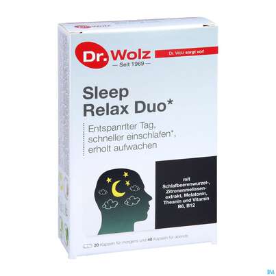 Sie sehen eine Packung Dr.wolz Sleep Relax Duo Kapseln 60517 60st, Produktbild: 03 Dr.wolz Sleep Relax Duo Kapseln 60517 60st, A-Nr.: 5465258 - 03