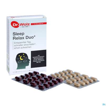 Sie sehen eine Packung Dr.wolz Sleep Relax Duo Kapseln 60517 60st, Produktbild: 05 Dr.wolz Sleep Relax Duo Kapseln 60517 60st, A-Nr.: 5465258 - 05