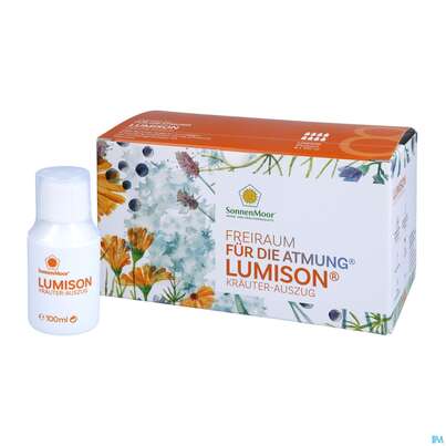 Sie sehen eine Packung Lumison -sonnenmoor Kraeuterauszug Lunge-atemwege 8x100 800ml, Produktbild: 04 Lumison -sonnenmoor Kraeuterauszug Lunge-atemwege 8x100 800ml, A-Nr.: 3633645 - 04