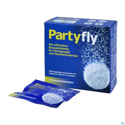 Sie sehen eine Packung Partyfly Brausetabl 4st, Produktbild: 05 Partyfly Brausetabl 4st, A-Nr.: 5699631 - 05