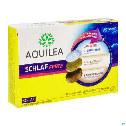 Sie sehen eine Packung Schlaf Tabl Forte Aquilea 30st, Produktbild: 02 Schlaf Tabl Forte Aquilea 30st, A-Nr.: 5606670 - 02