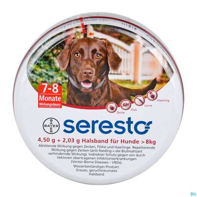 Seresto Wirkstoffh.halsband F Hunde Groesser Als 8kg 4,50g + 2,03g 1st, A-Nr.: 3907700 - 02