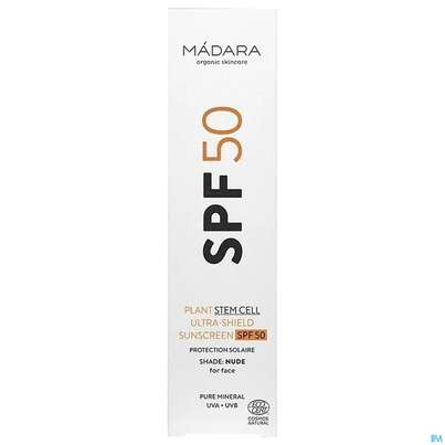Sie sehen eine Packung Sonnenprodukte Madara/creme Ultra Sunscreen Plant Stem Cell Gesicht F50 40ml, Produktbild: 02 Sonnenprodukte Madara/creme Ultra Sunscreen Plant Stem Cell Gesicht F50 40ml, A-Nr.: 5449176 - 02