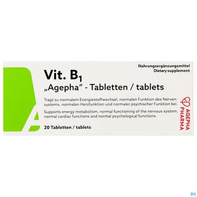 Vitamin B1 Tabl Dl 200mg Agepha 20st, A-Nr.: 4338150 - 01