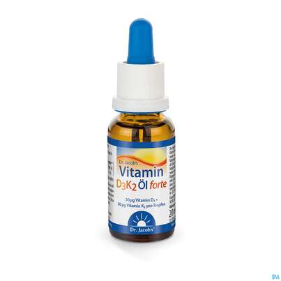 Vitamin D3k2/oel/forte/tropfen 2000ie D3+k2 Dr.jacobs 20ml, A-Nr.: 4799939 - 01