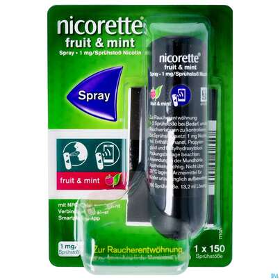 Nicorette Spray 1mg/spruehstoss Z.anw.i.d.mundhoehle lösung Fruit &amp; Mint Nfc 1st, A-Nr.: 5510266 - 01