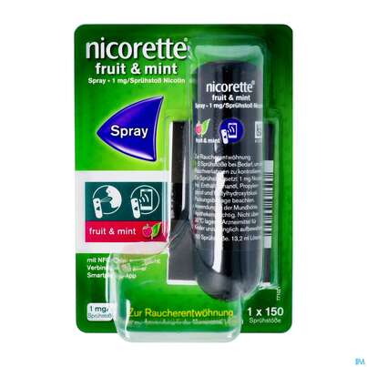 Nicorette Spray 1mg/spruehstoss Z.anw.i.d.mundhoehle lösung Fruit &amp; Mint Nfc 1st, A-Nr.: 5510266 - 02