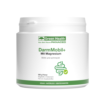 Sie sehen eine Packung Green Health DarmMobil+ mit Magnesium, Produktbild: 01 Green Health DarmMobil+ mit Magnesium, A-Nr.: 5975634 - 01