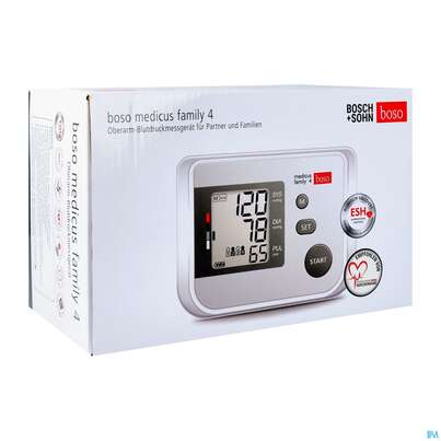 Sie sehen eine Packung Blutdruckmesser Boso Medicus Family 4 Pers.univ. 1st, Produktbild: 02 Blutdruckmesser Boso Medicus Family 4 Pers.univ. 1st, A-Nr.: 4235697 - 02