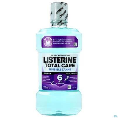 Sie sehen eine Packung Mundwasser/spuelung Listerine Total Care Sensible Zaehne 500ml, Produktbild: 01 Mundwasser/spuelung Listerine Total Care Sensible Zaehne 500ml, A-Nr.: 3499299 - 01