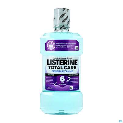Sie sehen eine Packung Mundwasser/spuelung Listerine Total Care Sensible Zaehne 500ml, Produktbild: 02 Mundwasser/spuelung Listerine Total Care Sensible Zaehne 500ml, A-Nr.: 3499299 - 02