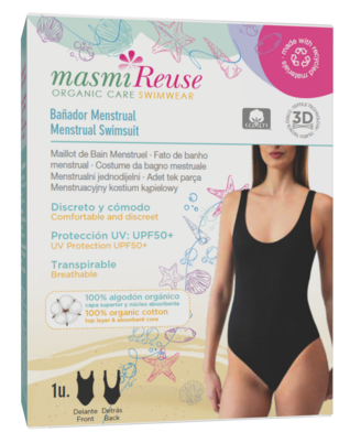 Bio Perioden Badeanzug Masmi Reuse - Schwarz - Größe XS, A-Nr.: 5946147 - 01