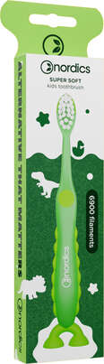 Öko Zahnbürste Kids 2+ 6.900 Borsten Dino Grün Nordics, A-Nr.: 5973397 - 01