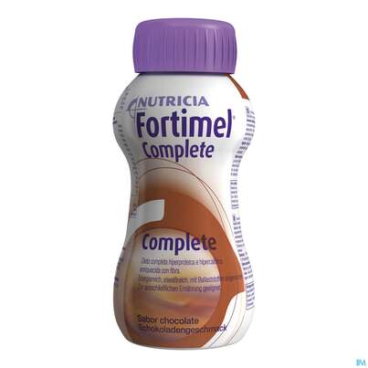 Sie sehen eine Packung Fortimel/complete 200ml Vitalflasche Schoko 6x4 24st, Produktbild: 01 Fortimel/complete 200ml Vitalflasche Schoko 6x4 24st, A-Nr.: 3664781 - 01