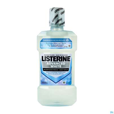 Sie sehen eine Packung Mundwasser/spuelung Listerine Advanced White 500ml, Produktbild: 02 Mundwasser/spuelung Listerine Advanced White 500ml, A-Nr.: 4336642 - 02
