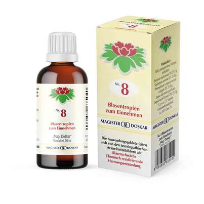 Sie sehen eine Packung Magister Doskar Tropfen Nr. 8 Blasentropfen zum Einnehmen, Produktbild: 01 Magister Doskar Tropfen Nr. 8 Blasentropfen zum Einnehmen, A-Nr.: 0685021 - 01