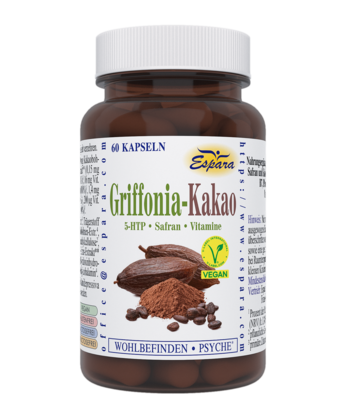 Sie sehen eine Packung Griffonia-Kakao Kapseln, Produktbild: 01 Griffonia-Kakao Kapseln, A-Nr.: 5956393 - 01