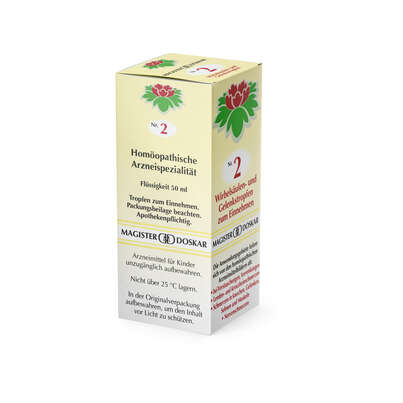 Sie sehen eine Packung Magister Doskar Nr. 2 Wirbelsäule und Gelenkstropfen zum Einnehmen, Produktbild: 04 Magister Doskar Nr. 2 Wirbelsäule und Gelenkstropfen zum Einnehmen, A-Nr.: 0684961 - 04