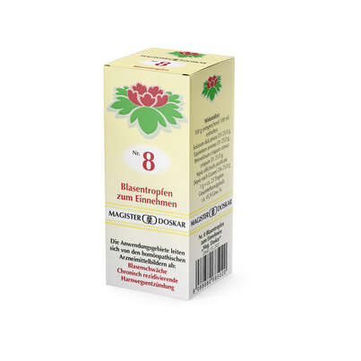 Sie sehen eine Packung Magister Doskar Tropfen Nr. 8 Blasentropfen zum Einnehmen, Produktbild: 03 Magister Doskar Tropfen Nr. 8 Blasentropfen zum Einnehmen, A-Nr.: 0685021 - 03