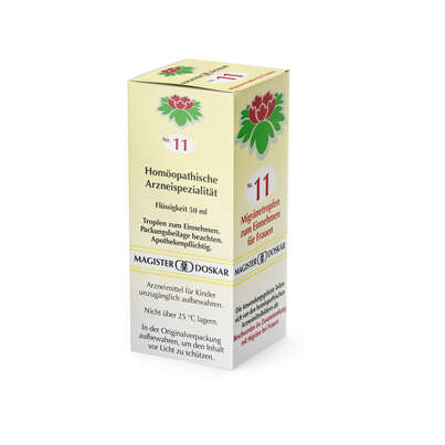 Sie sehen eine Packung Magister Doskar Nr. 11 Migränetropfen für Frauen zum Einnehmen, Produktbild: 04 Magister Doskar Nr. 11 Migränetropfen für Frauen zum Einnehmen, A-Nr.: 0685050 - 04