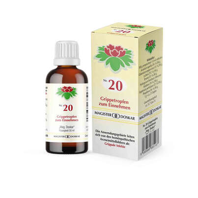 Sie sehen eine Packung Magister Doskar Nr. 20 Grippetropfen zum Einnehmen, Produktbild: 05 Magister Doskar Nr. 20 Grippetropfen zum Einnehmen, A-Nr.: 0685162 - 05