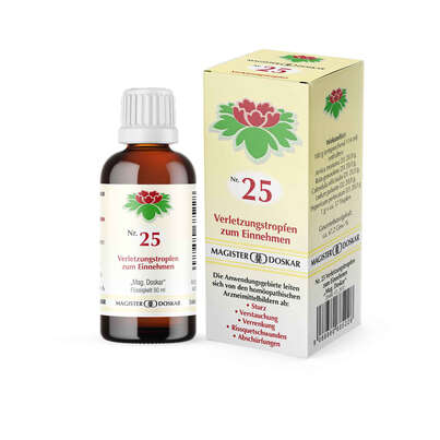 Sie sehen eine Packung Magister Doskar Nr. 25 Verletzungstropfen zum Einnehmen, Produktbild: 05 Magister Doskar Nr. 25 Verletzungstropfen zum Einnehmen, A-Nr.: 0685222 - 05