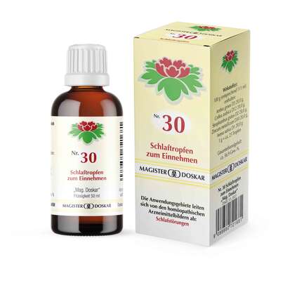 Sie sehen eine Packung Magister Doskar Nr. 30 Schlaftropfen zum Einnehmen, Produktbild: 01 Magister Doskar Nr. 30 Schlaftropfen zum Einnehmen, A-Nr.: 0721685 - 01