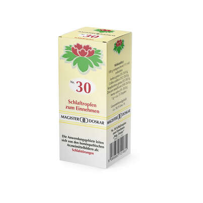 Sie sehen eine Packung Magister Doskar Nr. 30 Schlaftropfen zum Einnehmen, Produktbild: 04 Magister Doskar Nr. 30 Schlaftropfen zum Einnehmen, A-Nr.: 0721685 - 04