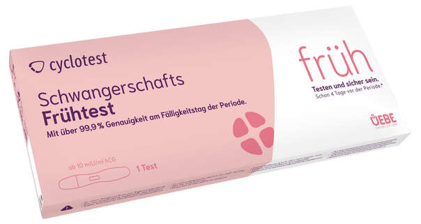 Sie sehen eine Packung CYCLOTEST Schwangerschafts-Früh-Test, Produktbild: 01 CYCLOTEST Schwangerschafts-Früh-Test, A-Nr.: 4083626 - 01