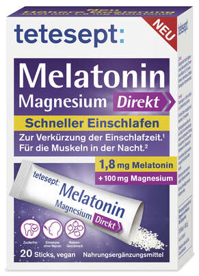 TETESEPT Melatonin 1,8mg + Magnesium Direkt Sticks 20 St., A-Nr.: 5709223 - 02