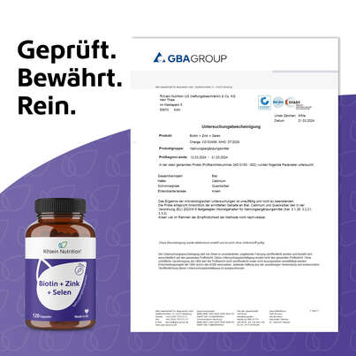 Sie sehen eine Packung R(h)ein Nutrition Biotin+Zink+Selen für Haut, Haare & Nägel Kapseln hochdosiert, Produktbild: 07 R(h)ein Nutrition Biotin+Zink+Selen für Haut, Haare & Nägel Kapseln hochdosiert, A-Nr.: 5987146 - 07