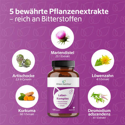R(h)ein Nutrition Leber-Komplex Mariendistel + Artischocke Kapseln hochdosiert, A-Nr.: 5987181 - 04
